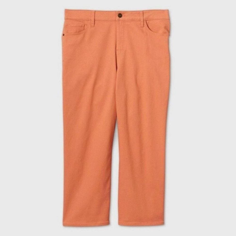 NEW Ava & Viv Coral High-Rise Wide Leg Crop Pants